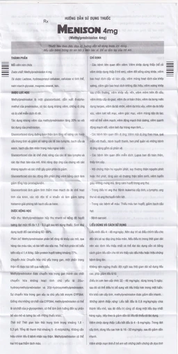 Thuốc Menison 4mg Pymepharco điều trị các bệnh liên quan đến viêm, dị ứng, miễn dịch (5 vỉ x 10 viên)