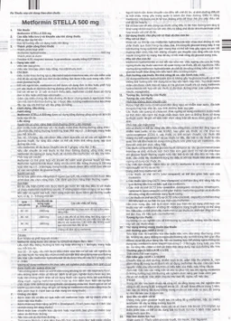 Thuốc Metformin 500MG Stella điều trị tiểu đường típ 2 (6 vỉ x 10 viên)