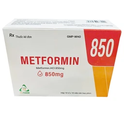 Thuốc Metformin 850mg TV.Pharm điều trị bệnh đái tháo đường (10 vỉ x 10 viên)