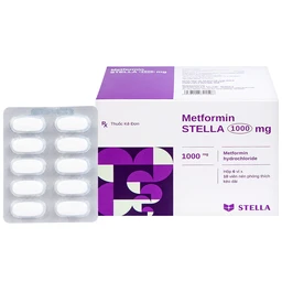 Thuốc Metformin Stella 1000mg điều trị đái tháo đường típ 2 (6 vỉ x 10 viên)