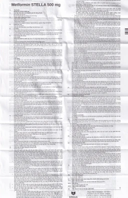 Viên nén Metformin Stella 500mg điều trị bệnh đái tháo đường típ 2 (3 vỉ x 10 viên)