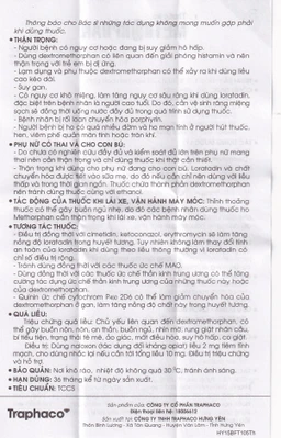 Thuốc ho Methorphan Traphaco cắt cơn ho, điều trị long đờm, chống dị ứng (2 vỉ x 10 viên)