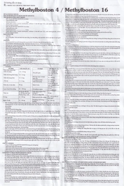 Thuốc Methylboston 16 Boston kháng viêm, điều trị suy tuyến thượng thận, viêm khớp, lupus ban đỏ (3 vỉ x 10 viên)
