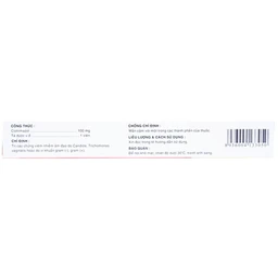 Viên đặt âm đạo Metrima 100 Dược 3-2 điều trị nấm candida (1 vỉ x 6 viên)