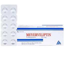 Viên nén Meyerviliptin 50mg Meyer-BPC hỗ trợ chế độ ăn kiêng, kiếm soát đường huyết (3 vỉ x 10 viên) 1