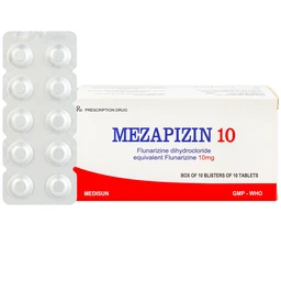 Viên nén Mezapizin 10 Medisun điều trị đau nửa đầu (10 vỉ x 10 viên)