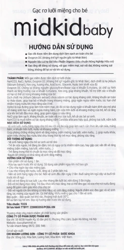 Gạc răng miệng Midkid baby cho bé sơ sinh làm sạch và bảo vệ răng miệng cho bé (Hộp 50 gói)