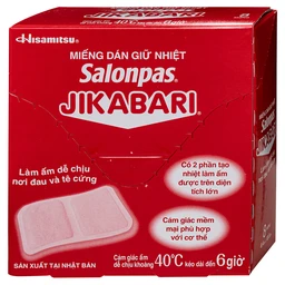 Miếng dán giữ nhiệt Salonpas Jikabari Hisamitsu 8.4x13cm (8 miếng) giúp làm ấm, làm dễ chịu vùng da đau và tê cứng