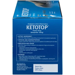 Miếng dán Ketotop Plaster 30mg giảm đau và kháng viêm trong các bệnh lý về cơ, xương, khớp (20 túi x 7 miếng) 3