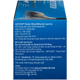 Miếng dán Ketotop Plaster 30mg giảm đau và kháng viêm trong các bệnh lý về cơ, xương, khớp (20 túi x 7 miếng) 4