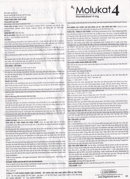 Thuốc Molukat 4mg DHG phòng và điều trị hen suyễn mức nhẹ đến trung bình (3 vỉ x 10 viên)