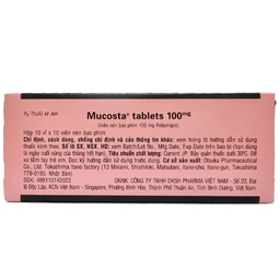 Viên nén Mucosta tablets 100mg Otsuka điều trị loét dạ dày (10 vỉ x 10 viên)