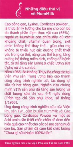Cốm lợi sữa MumMilk tăng tiết sữa, tăng chất lượng sữa (20 gói)