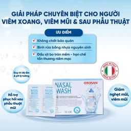 Muối rửa mũi xoang Otosan Nasal Wash (30 gói) làm sạch sâu, ngừa viêm xoang, viêm mũi dành cho trẻ từ 1 tuổi trở lên