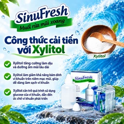 Muối rửa mũi xoang Sinufresh Cát Linh (30 gói và 1 chai 180ml) giúp làm sạch, giảm ngạt mũi, sổ mũi 4
