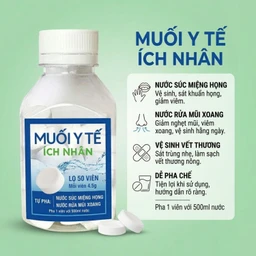 Muối y tế Ích Nhân (50 viên x 4.5g) dùng pha nước súc miệng, họng, rửa mũi