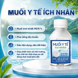 Muối y tế Ích Nhân (50 viên x 4.5g) dùng pha nước súc miệng, họng, rửa mũi 7