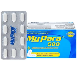 Thuốc My Para 500mg S.P.M hỗ trợ giảm đau hạ sốt (10 vỉ x 10 viên)	 1
