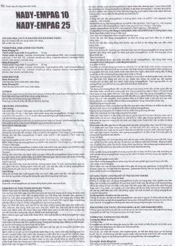 Thuốc Nady-Empag 25mg Nadyphar điều trị cho người lớn bị đái tháo đường type 2 (3 vỉ x 10 viên)