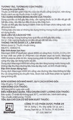 Thuốc NadypharLax 10g Nadyphar điều trị chứng táo bón ở người lớn (Hộp 20 gói)