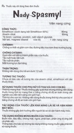 Thuốc Nady-Spasmyl chống co thắt, giảm các cơn đau đường ruột, dạ dày ( 10 vỉ 10 viên )