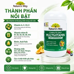 Viên uống bổ sung Vitamin và khoáng chất, giúp tăng đề kháng Nature's Way Complete Daily Multivitamin(Hộp 200 viên) 3