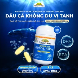 Viên hỗ trợ bổ não Odourless Fish Oil 1000mg Nature's Way (80 viên) 2