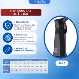 Nẹp cẳng tay phải - dài size 5 Gia Hưng 2