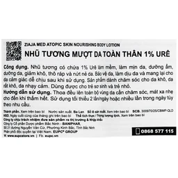 Nhũ tương dưỡng ẩm, làm mềm da Ziaja 1% urê Baniphar 400ml