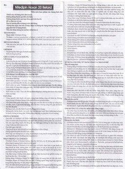 Viên nén Nifedipin Hasan 20 Retard Hasan điều trị tăng huyết áp (10 vỉ x 10 viên)