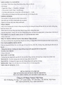 Thuốc Npluvico Nature điều trị suy tuần hoàn não (6 vỉ x 10 viên)