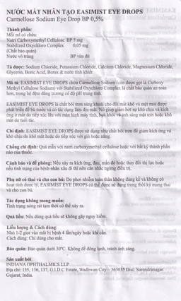 Nước mắt nhân tạo Easimist Eye Drops 5ml giảm khô mỏi mắt