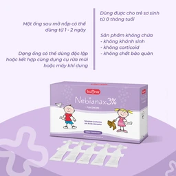 Nước muối sinh lý ưu trương Buona Nebianax 3% (20 ống) hỗ trợ điều trị nhiễm khuẩn đường hô hấp