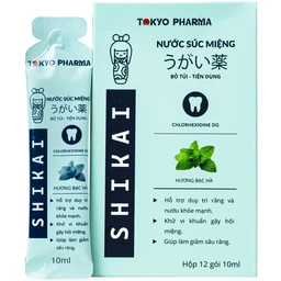 Nước Súc Miệng Shikai Tokyo Pharma - Phòng Ngừa Virus, Vi Khuẩn,Hỗ Trợ Điều Trị Viêm Nướu, Viêm Lợi, Nha Chu (Hộp 12 gói) 1