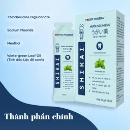 Nước Súc Miệng Shikai Tokyo Pharma - Phòng Ngừa Virus, Vi Khuẩn,Hỗ Trợ Điều Trị Viêm Nướu, Viêm Lợi, Nha Chu (Hộp 12 gói) 3