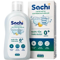 Nước tắm gội thảo dược cho bé Sachi Làm dịu mát da và phòng ngừa rôm sảy chai 250ml