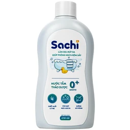 Nước tắm gội thảo dược cho bé Sachi Làm dịu mát da và phòng ngừa rôm sảy chai 250ml