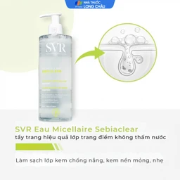 Nước tẩy trang SVR Eau Micellaire Sebiaclear 400ml làm sạch da và tẩy trang lớp trang điểm dành cho da dầu mụn
