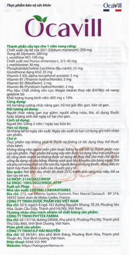 Viên uống hỗ trợ tăng cường chức năng gan, giải độc gan, bảo vệ gan Ocavill (4 vỉ x 15 viên)