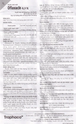 Thuốc nhỏ mắt Ofloxacin 0,3% Traphaco điều trị nhiễm trùng mắt, viêm kết mạc (6ml)