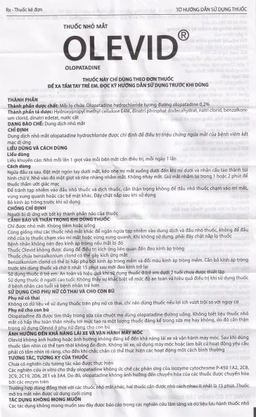 Thuốc nhỏ mắt Olevid Olopatadine 5ml Merap điều trị triệu chứng ngứa mắt của bệnh viêm kết mạc dị ứng