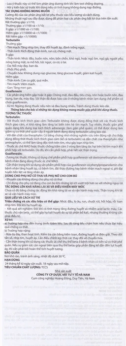 Dung dịch uống Terbutalin sulfat Guaifenesin OLEXON S Hà Nam điều trị ho có đờm, ho do hen phế quản (90ml)