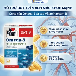 Viên uống hỗ trợ mạch máu khỏe mạnh Omega-3 + Folic acid + B6 + B12 (3 vỉ x 10 viên) 4