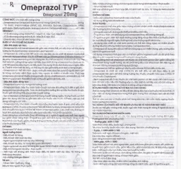 Viên nang cứng Omeprazol TVP 20mg điều trị loét tá tràng, viêm loét dạ dày (3 vỉ x 10 viên) 