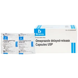 Thuốc Omeprazole 20mg Delayed Release Brawn điều trị loét dạ dày tá tràng (10 vỉ x 10 viên)