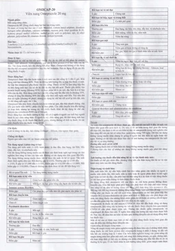 Thuốc Omicap-20 Micro điều trị loét tá tràng và dạ dày, hội chứng Zollinger – Ellison, trào ngược thực quản (10 vỉ x 10 viên)