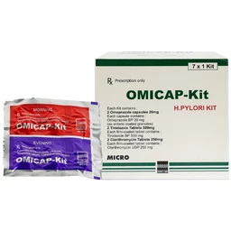Thuốc Omicap-Kit Micro điều trị viêm dạ dày mãn tính, loét dạ dày - tá tràng (7 kít) 