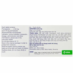 Thuốc Oprymea Prolonged-Release Tablet 0,52MG Krka điều trị các triệu chứng của bệnh Parkinson nguyên phát Ở người lớn (3 vỉ 10 viên) 2