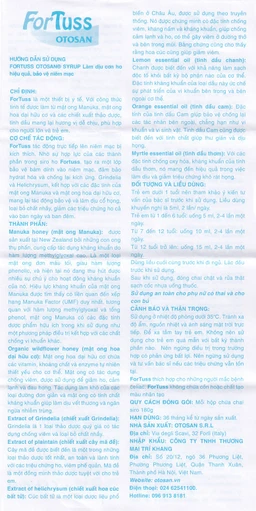 Siro ho Fortuss Otosan 180g hỗ trợ làm dịu cơn ho hiệu quả, bảo vệ niêm mạc 