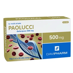 Thuốc Paolucci 500mg DaViPharm điều trị dư thừa sắt trong cơ thể (3 vỉ x 10 viên)